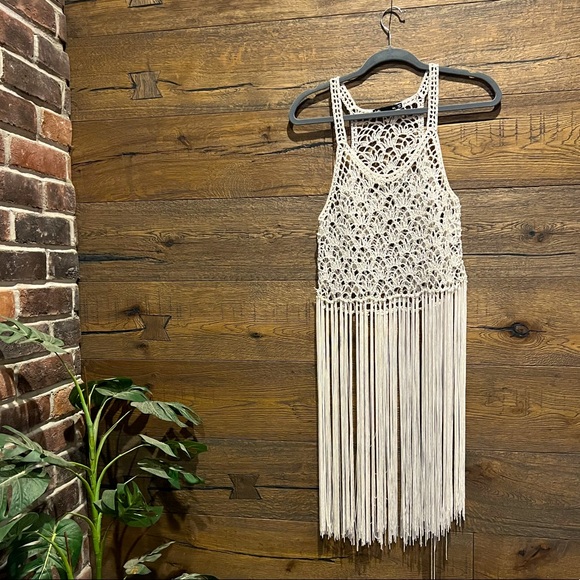 BNWOT Boho crocheted fringe top - Picture 1 of 7
